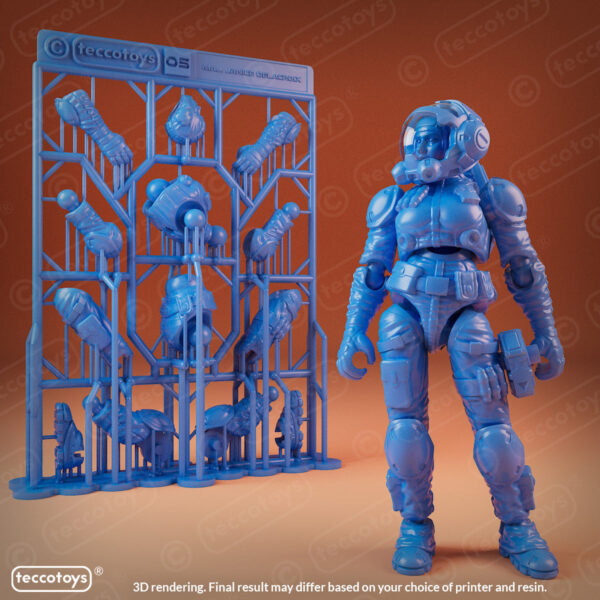 AOMAF005_002.jpg Age Of Mecha™ Maj. Janice Delacroix (action figure kit print file)