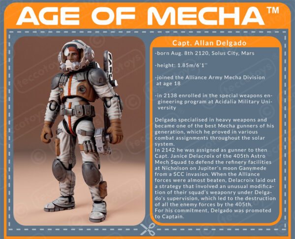 AOMAF006_003.jpg Age Of Mecha™ Capt. Allan Delgado (action figure kit print file)