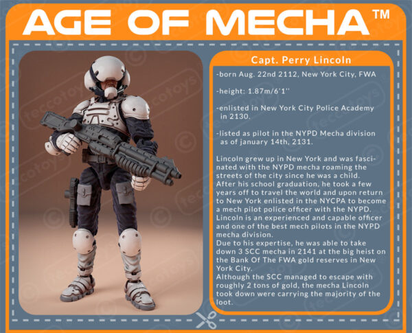 AOMAF008_003.jpg Age Of Mecha™ Capt. Perry Lincoln (action figure kit print files)