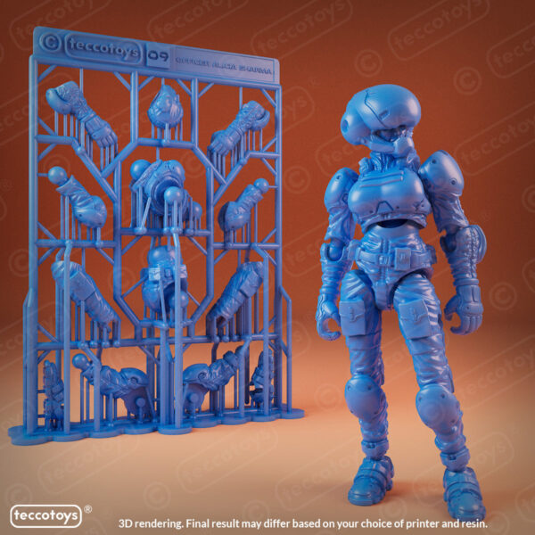 AOMAF009_002.jpg Age Of Mecha™ Officer Alicia Sharma (action figure kit print file)