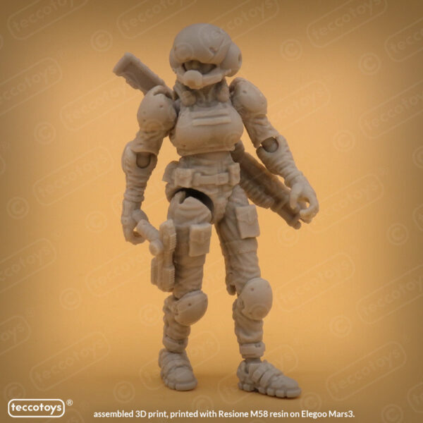 AOMAF009_006.jpg Age Of Mecha™ Officer Alicia Sharma (action figure kit print file)