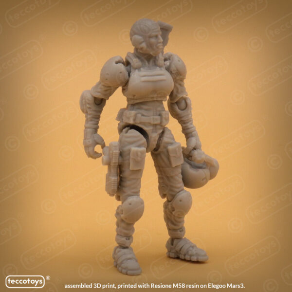 AOMAF009_007.jpg Age Of Mecha™ Officer Alicia Sharma (action figure kit print file)