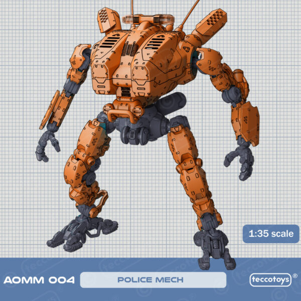 AOMM004_01.jpg Age Of Mecha™ Police Mech (action vehicle kit print file)