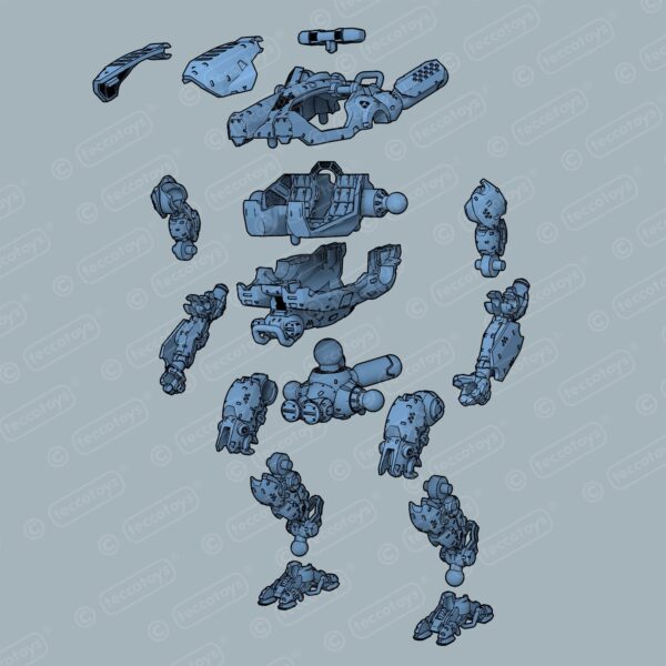 Pocket Mech™ Police 3D printable action figure file (pre-supported)