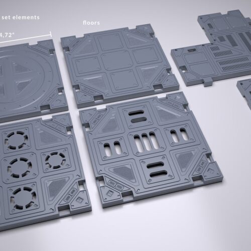 3D Printable Sci-Fi Hangar/Base Set Elements
